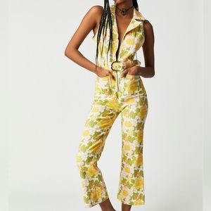 Free People x Mumu Jacksonville Printed Cropped Jumpsuit